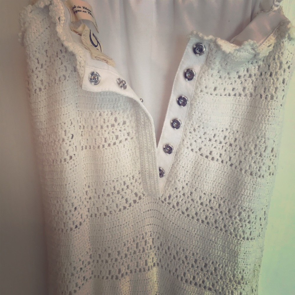 Guess white crotchet dress size XS